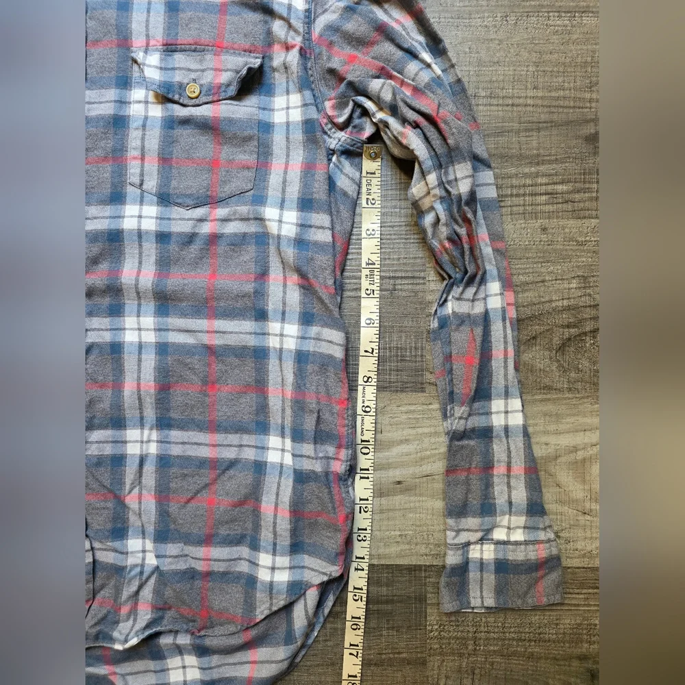 J. Crew Gray and Red Plaid Casual Shirt